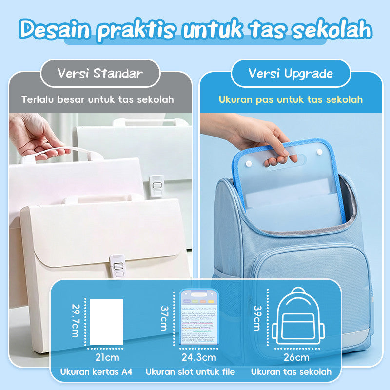 Aimilo Tas Dokumen A4 Map Dokumen Tas File Handle Partisi Transparan Tahan Air Cocok Untuk Sekolah Kantor