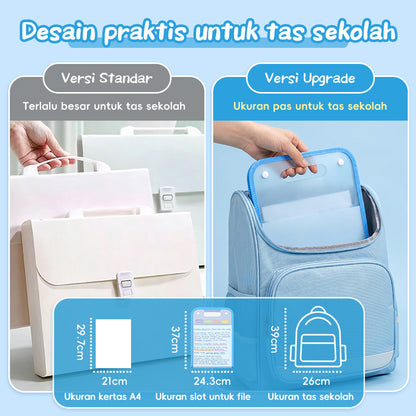 Aimilo Tas Dokumen A4 Map Dokumen Tas File Handle Partisi Transparan Tahan Air Cocok Untuk Sekolah Kantor