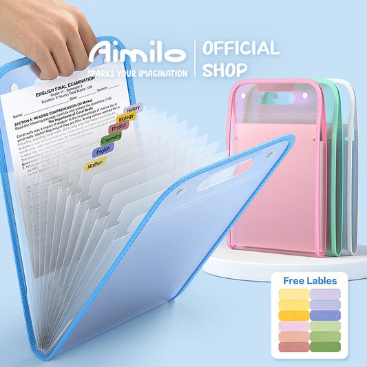 Aimilo Tas Dokumen A4 Map Dokumen Tas File Handle Partisi Transparan Tahan Air Cocok Untuk Sekolah Kantor