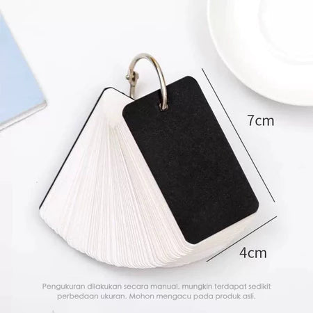 Aimilo Flash Card Kosong 100 Lembar Ring Flash Card Polos Notebook Mini Memo Notebook