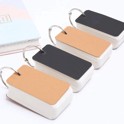 Aimilo Flash Card Kosong 100 Lembar Ring Flash Card Polos Notebook Mini Memo Notebook