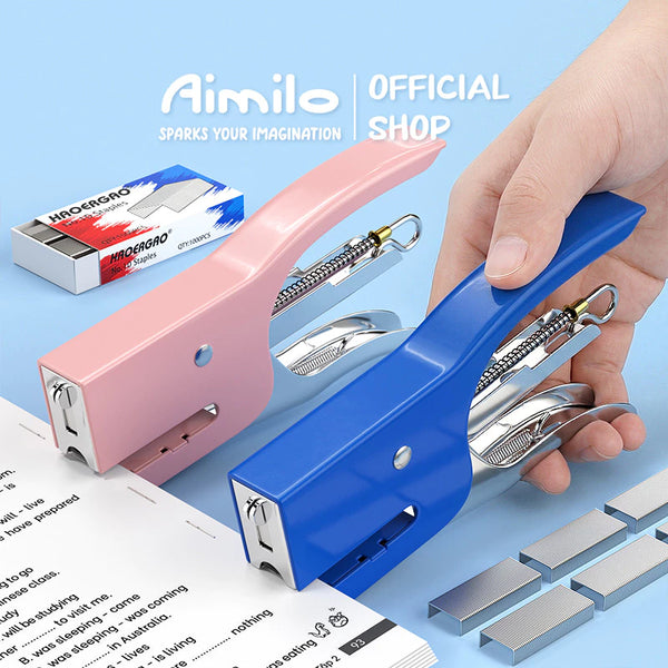 Aimilo Stepler Portable Staples No.10 Stapler Genggam 4 Warna Dapat Menjilid 20 Lembar