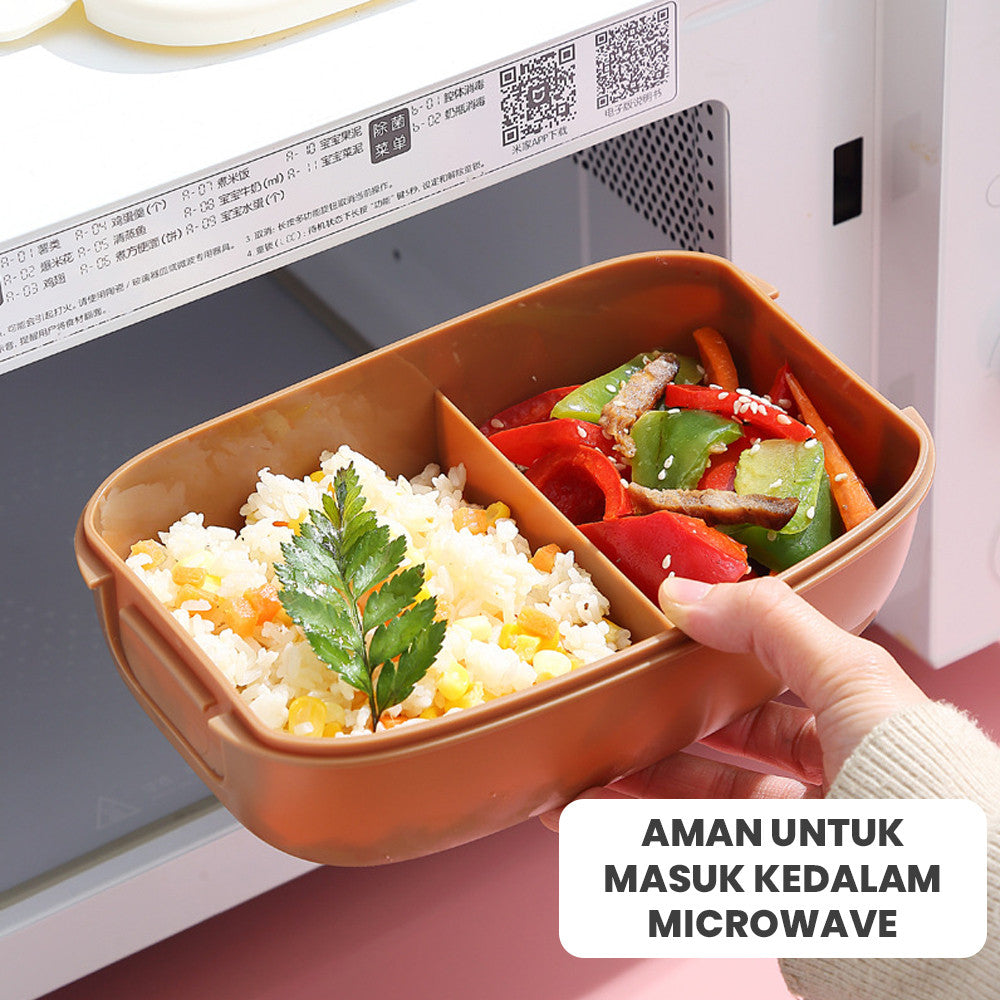 [READY] Aimilo Kotak Bekal Anak Free Sendok Dapat digunakan untuk Microwave Tempat Makan Anak Tk Lunch Box Tempat Bontot BPA Free