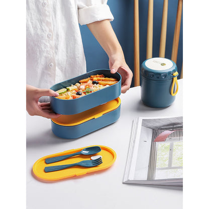 [READY] Aimilo Tempat Makan Anak Tk BPA Free Dapat digunakan untuk Microwave Kotak Bekal Anak Lunch Box Tempat Bontot Free Sendok