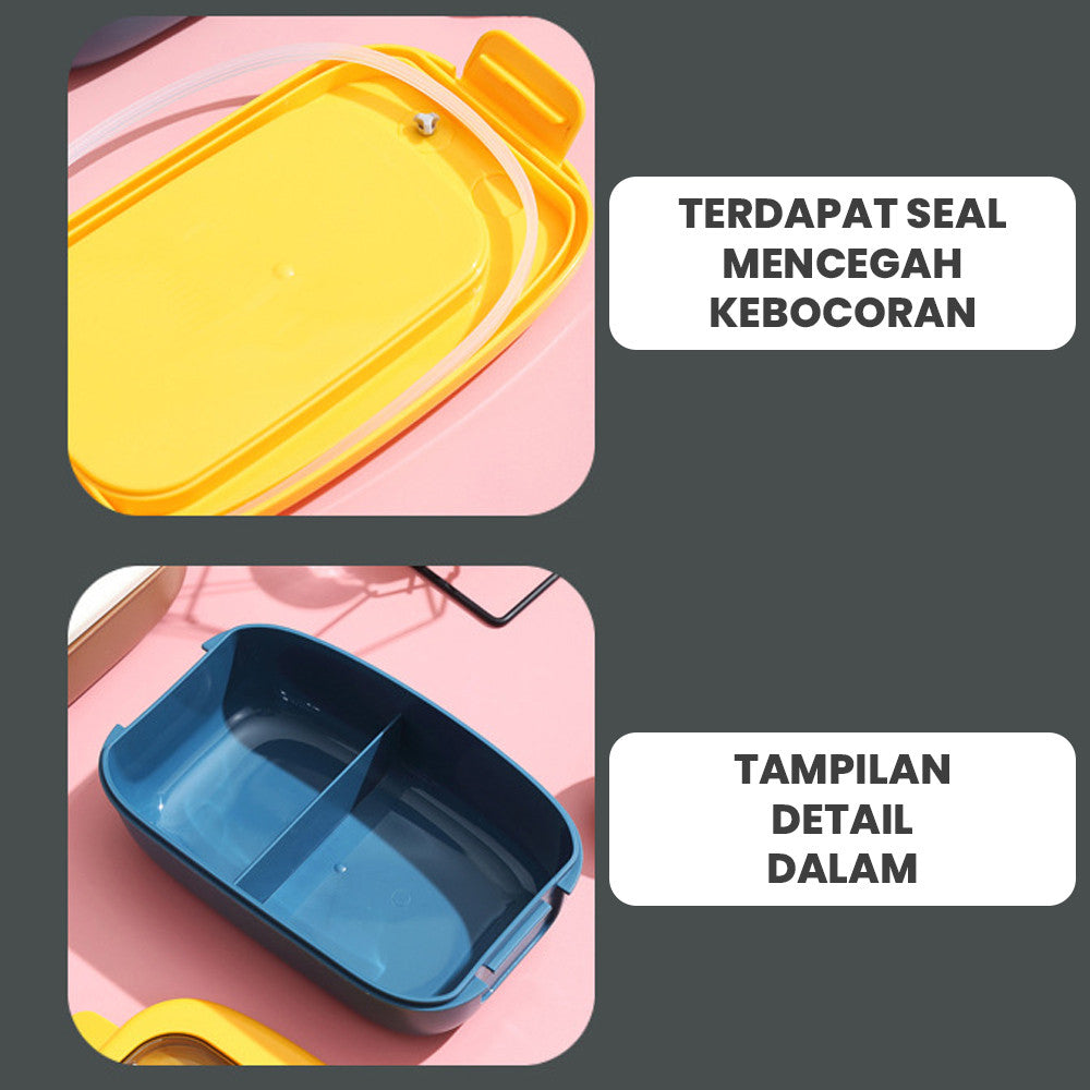 [READY] Aimilo Kotak Bekal Anak Free Sendok Dapat digunakan untuk Microwave Tempat Makan Anak Tk Lunch Box Tempat Bontot BPA Free