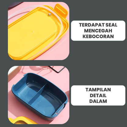 [READY] Aimilo Kotak Bekal Anak Free Sendok Dapat digunakan untuk Microwave Tempat Makan Anak Tk Lunch Box Tempat Bontot BPA Free
