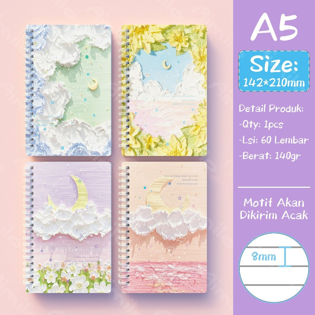 [READY] Aimilo Notebook Aesthetic Buku Diary 40 Lembar Buku Jurnal Buku Catatan Buku Note Stiker Buku Tulis Aesthetic Sekolah