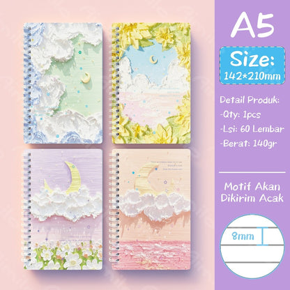 [READY] Aimilo Notebook Aesthetic Buku Diary 40 Lembar Buku Jurnal Buku Catatan Buku Note Stiker Buku Tulis Aesthetic Sekolah