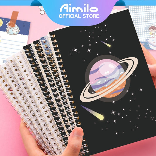 [READY] Aimilo Notebook A5 1 Paket 4 Pcs Buku Diary Aesthetic Buku Jurnal Aesthetic Sekolah 40 Lembar