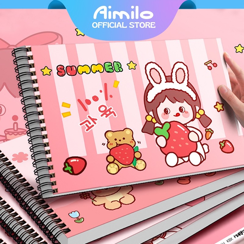 [READY] Aimilo Buku Gambar Anak Sketchbook A4 Drawing Book Astronot Jilid Spiral Kertas Tebal 30 Lembar