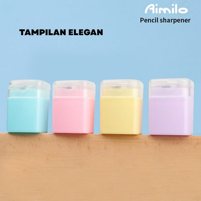 [READY] Aimilo Rautan Serutan Pensil Putar Sharpener Dengan Penutup