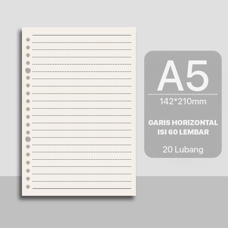 [READY] Aimilo 60 Lembar Kertas Isi Ulang Binder A5/B5 Loose Leaf Refill Buku Binder Aesthetic