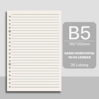 [READY] Aimilo 60 Lembar Kertas Isi Ulang Binder A5/B5 Loose Leaf Refill Buku Binder Aesthetic