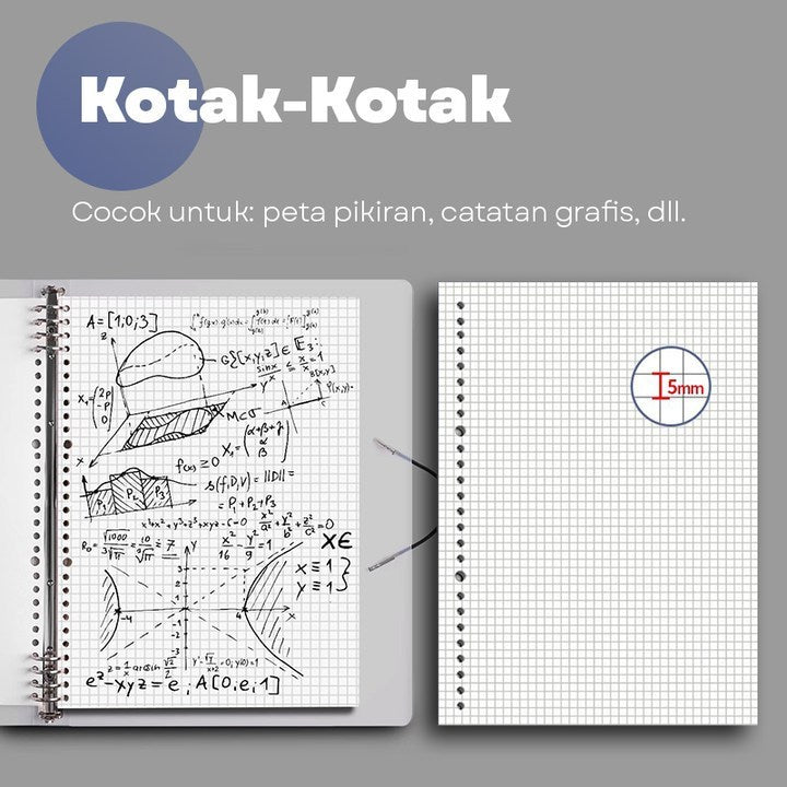 [READY] Aimilo 60 Lembar Kertas Isi Ulang Binder A5/B5 Loose Leaf Refill Buku Binder Aesthetic