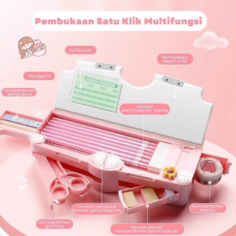 Aimilo Kotak Pensil Anak Perempuan Tempat Pensil Anak Perempuan Kotak Pensil Multifungsi Kado Anak SD