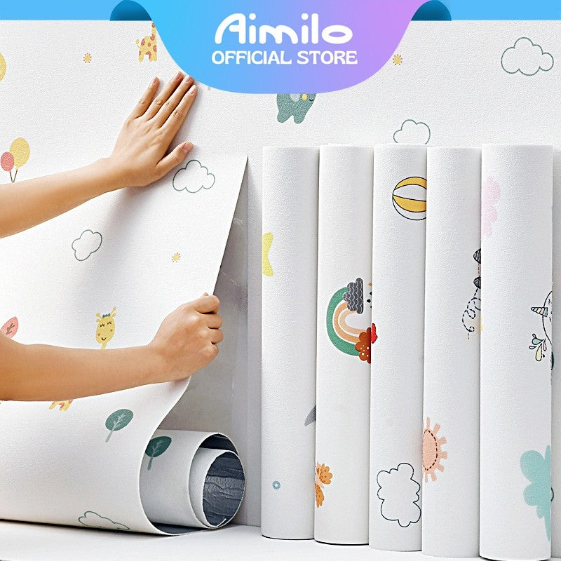 [READY] Aimilo Wallpaper Dinding Kamar Tidur Anak Walpaper Dinding Kamar Aesthetic Tahan Air Stiker Dinding 50x280CM