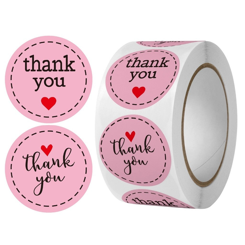 [READY] Aimilo Sticker Thank You Roll Isi 500 Pcs Warna Warni Stiker Terima Kasih Self Adhesive Seal Label Sticker Label