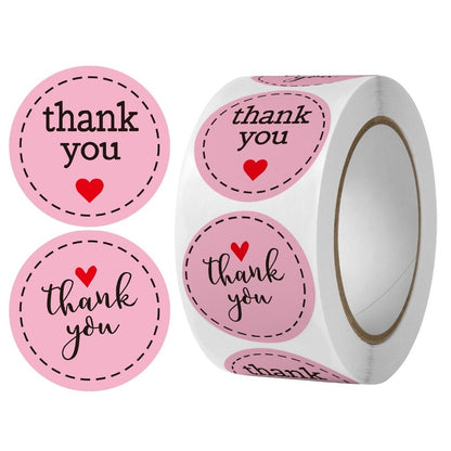 [READY] Aimilo Sticker Thank You Roll Isi 500 Pcs Warna Warni Stiker Terima Kasih Self Adhesive Seal Label Sticker Label