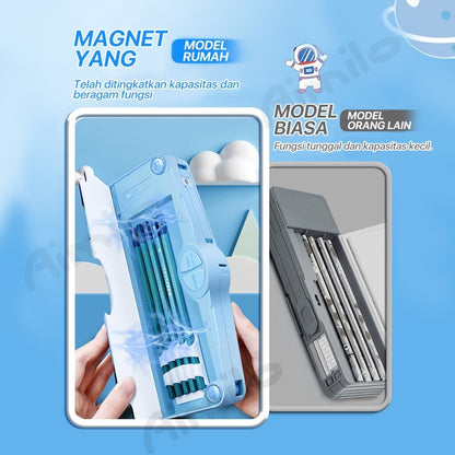[READY] Aimilo Tempat Pensil Multifungsi Kotak Pensil Anak Lengkap Peruncing Gunting Isolasi Penghapus Penggaris Alat Tulis Sekolah