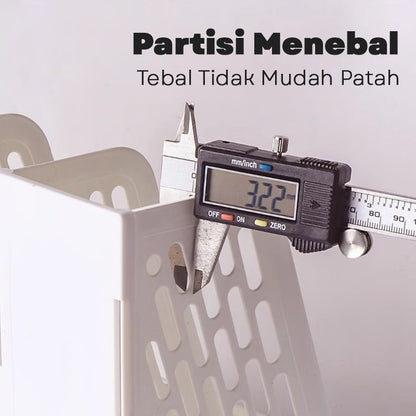 Aimilo Rak Buku Minimalis Aesthetic Tempat Buku Desktop Organizer File Serbaguna Box File Rak Buku Sekat