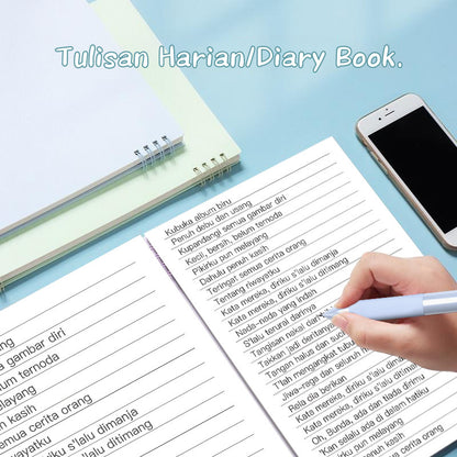 [READY] Aimilo Notebook Set Notebook A5&Pulpen Gel Buku Diary Aesthetic 4 Warna Sekolah Stationary