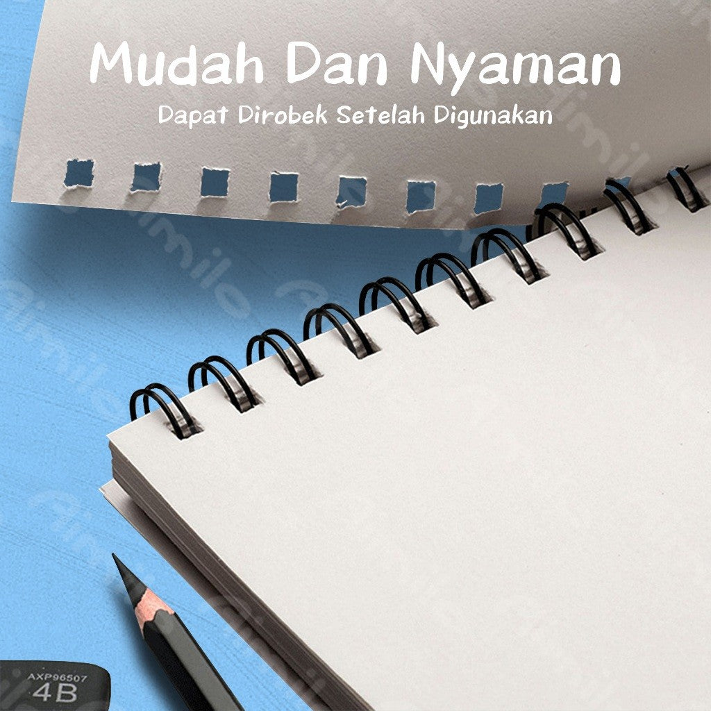 [READY] Aimilo Buku Gambar A4 Sketchbook Buku Sketsa lTebal Vertikal Jilid Spiral 45 Lembar/90 Halaman