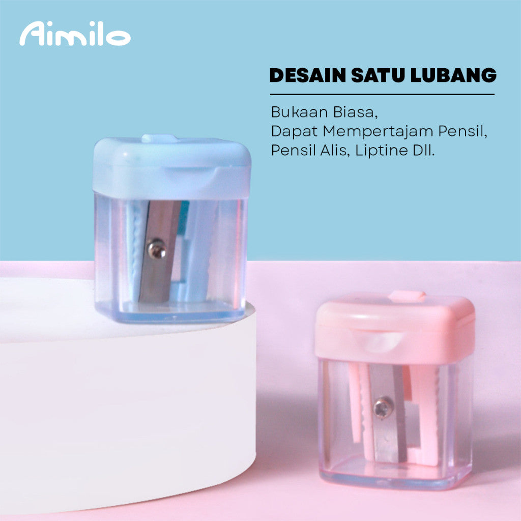 [READY] Aimilo Rautan Serutan Pensil Putar Sharpener Dengan Penutup