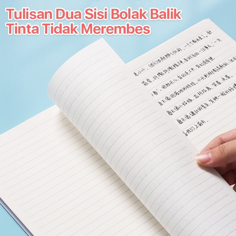 [READY] Aimilo Notebook Set Notebook A5&Pulpen Gel Buku Diary Aesthetic 4 Warna Sekolah Stationary
