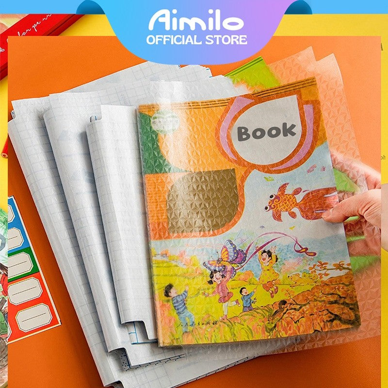 Aimilo Sampul Buku Plastik PVC Tahan Air Sampul Plastik Lks Film Pelindung Buku Tulis 10 Lembar