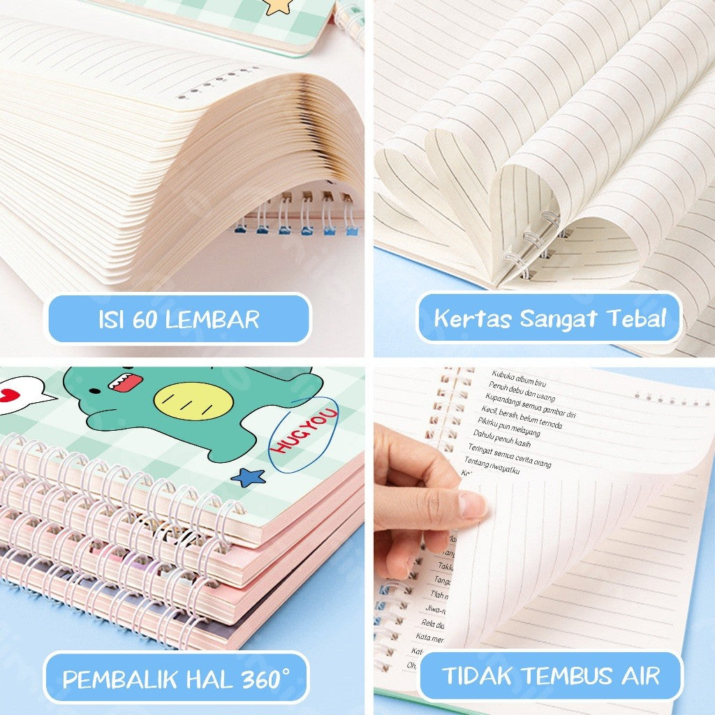 [READY] Aimilo Notebook A5/A7 Buku Diary Aesthetic Buku Jurnal Buku Catatan Buku Note Stiker Buku Tulis Aesthetic Sekolah Stationary