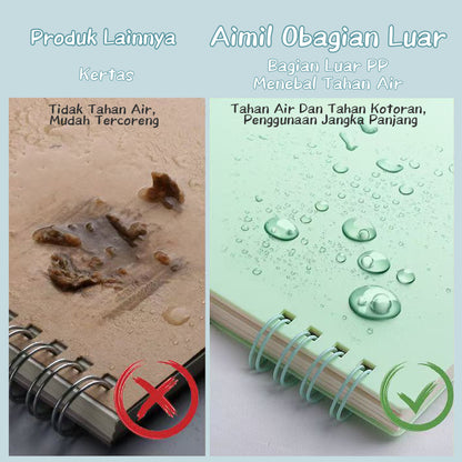 [READY] Aimilo Notebook Set Notebook A5&Pulpen Gel Buku Diary Aesthetic 4 Warna Sekolah Stationary