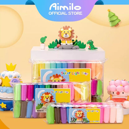 [READY] Aimilo Clay Mainan Anak Isi 12 PCS Clay Warna Warni Mainan Edukasi Anak Mainan Anak Perempuan