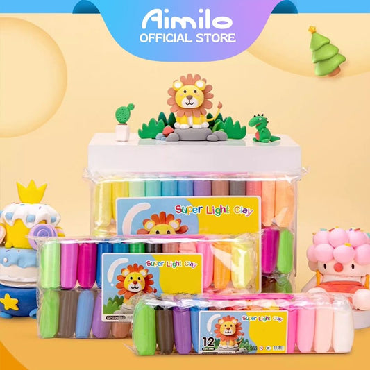 [READY] Aimilo Clay Mainan Anak Isi 12 PCS Clay Warna Warni Mainan Edukasi Anak Mainan Anak Perempuan