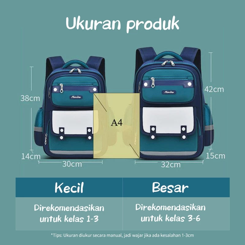 Aimilo Tas Ransel Sekolah Laki Laki Gaya Inggris Tas Ransel SD Tas Ransel Anak