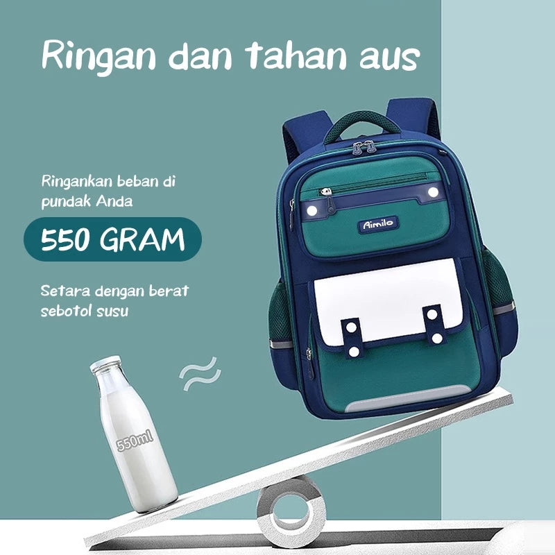 Aimilo Tas Ransel Sekolah Laki Laki Gaya Inggris Tas Ransel SD Tas Ransel Anak