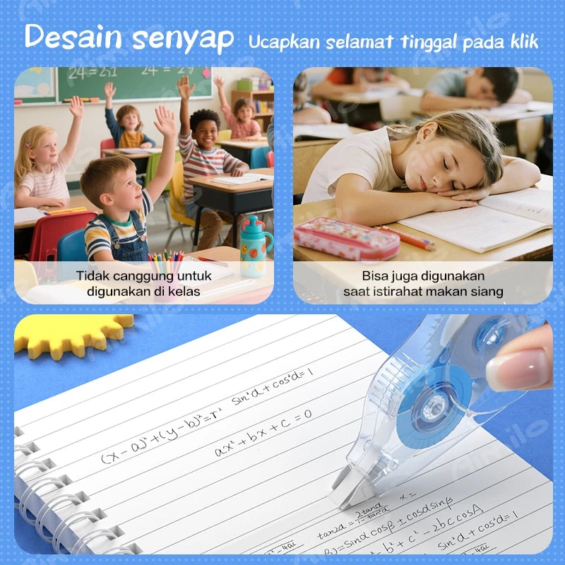 Aimilo Pita Koreksi 12m Correction Tape Halus Untuk Digunakan Cakupan Yang Mulus Alat Tulis