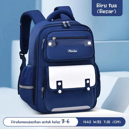 Aimilo Tas Ransel Sekolah Laki Laki Gaya Inggris Tas Ransel SD Tas Ransel Anak