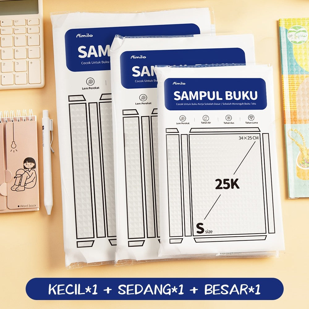 Aimilo Sampul Buku Plastik PVC Tahan Air Sampul Plastik Lks Film Pelindung Buku Tulis 10 Lembar