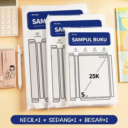 Aimilo Sampul Buku Plastik PVC Tahan Air Sampul Plastik Lks Film Pelindung Buku Tulis 10 Lembar