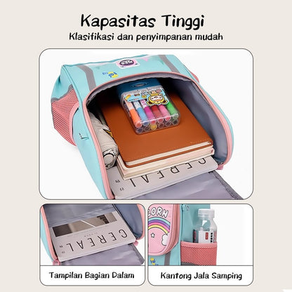 [READY] Aimilo Tas Sekolah Anak Laki Laki Perempuan Tk Sd Tas Ransel Kartun Lucu Tahan Air Untuk 3-6 Tahun