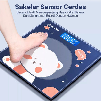 [READY] Aimilo Timbangan Badan Digital Kartun Pengukuran Akurat Timbangan Layar LCD Berat Max 180kg