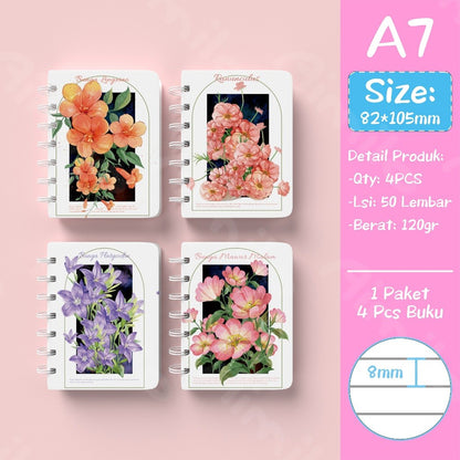 [READY] Aimilo Notebook Mini 1 Paket 4 Pcs Buku Kecil Catatan Scrapbook Buku Notes Kecil 50 Lembar