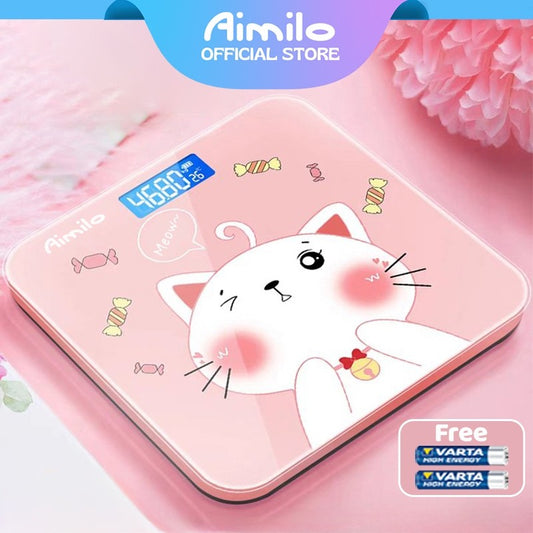 [READY] Aimilo Timbangan Badan Digital Kartun Pengukuran Akurat Timbangan Layar LCD Berat Max 180kg