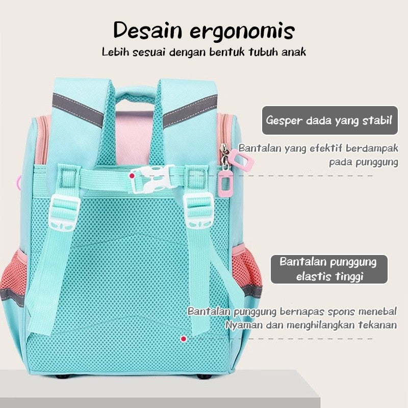 [READY] Aimilo Tas Sekolah Anak Perempuan Tas Sekolah Anak tk/sd Tas Ransel Kapasitas Besar Tahan Air Tebal Kado Anak