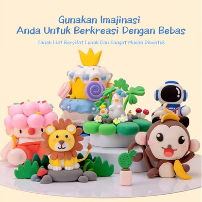 Aimilo Kotak Hadiah Mainan Clay Isi 12 Pcs Clay Warna Warni Mainan Edukasi Anak Hadiah Anak