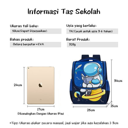 [READY] Aimilo Tas Sekolah Anak Laki Laki Perempuan Tk Sd Tas Ransel Kartun Lucu Tahan Air Untuk 3-6 Tahun
