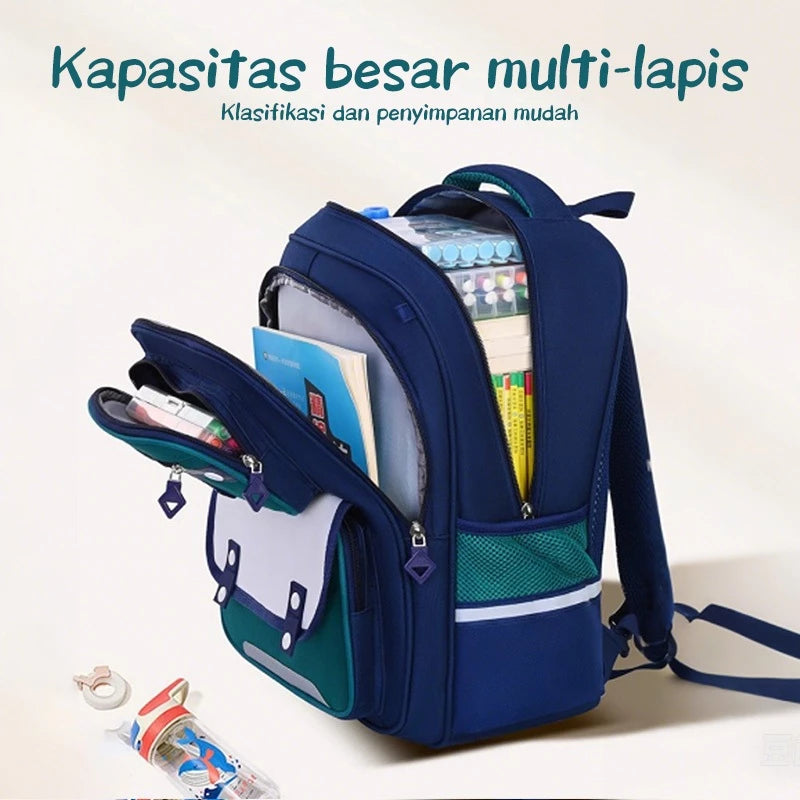 Aimilo Tas Ransel Sekolah Laki Laki Gaya Inggris Tas Ransel SD Tas Ransel Anak