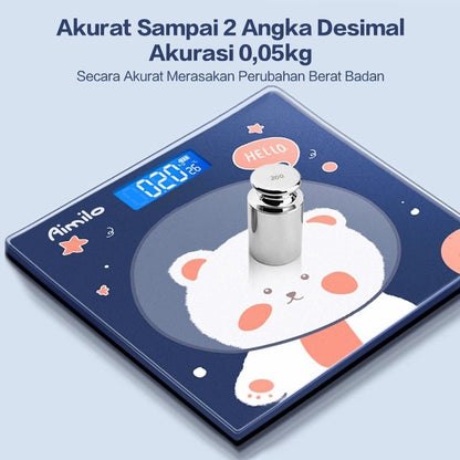 [READY] Aimilo Timbangan Badan Digital Kartun Pengukuran Akurat Timbangan Layar LCD Berat Max 180kg