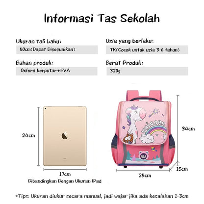[READY] Aimilo Tas Sekolah Anak Perempuan Tas Sekolah Anak tk/sd Tas Ransel Kapasitas Besar Tahan Air Tebal Kado Anak
