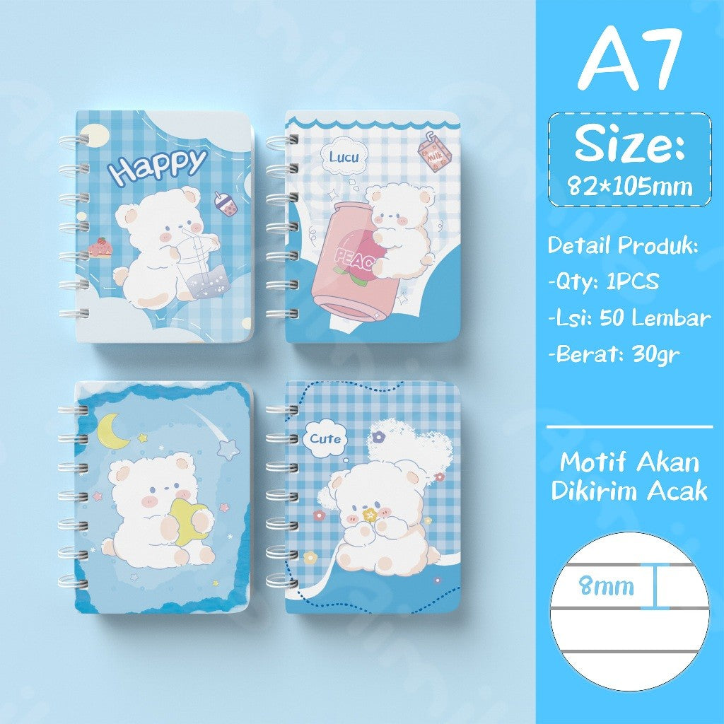 [READY] Aimilo Notebook A5/A7 Buku Diary Aesthetic Buku Jurnal Buku Catatan Buku Note Stiker Buku Tulis Aesthetic Sekolah Stationary